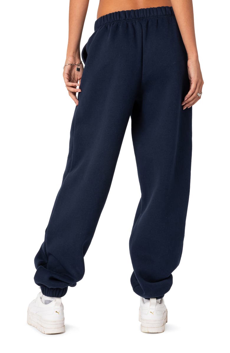 EDIKTED Clark Oversize Cotton Blend Sweatpants, Alternate, color, Navy