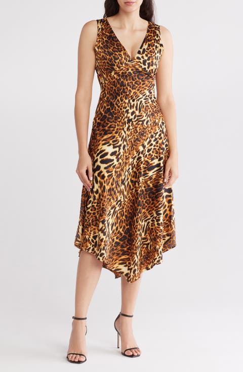Animal Print V-Neck Dress