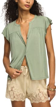 Lucky Brand Sandwash Relaxed Fit Button-Up Top