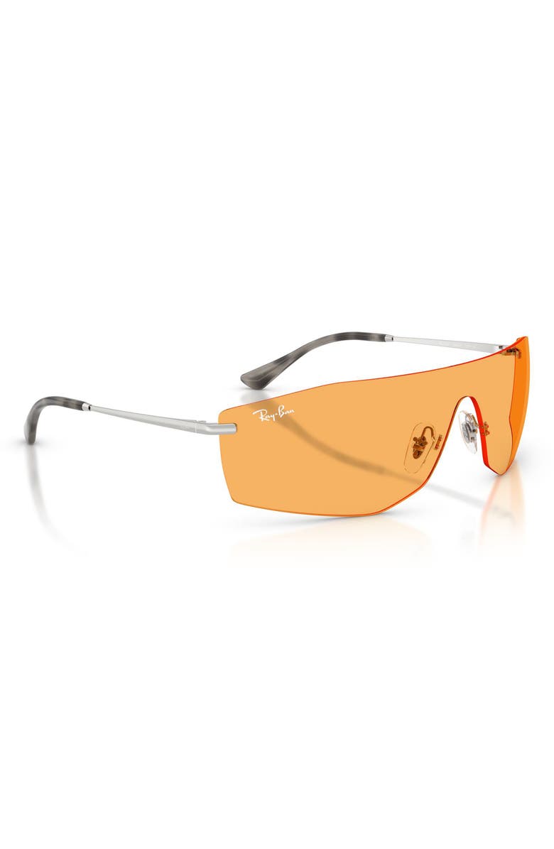 Ray-Ban Alix Bio-Based 141mm Rimless Shield Sunglasses, Alternate, color, Silver / Yellow