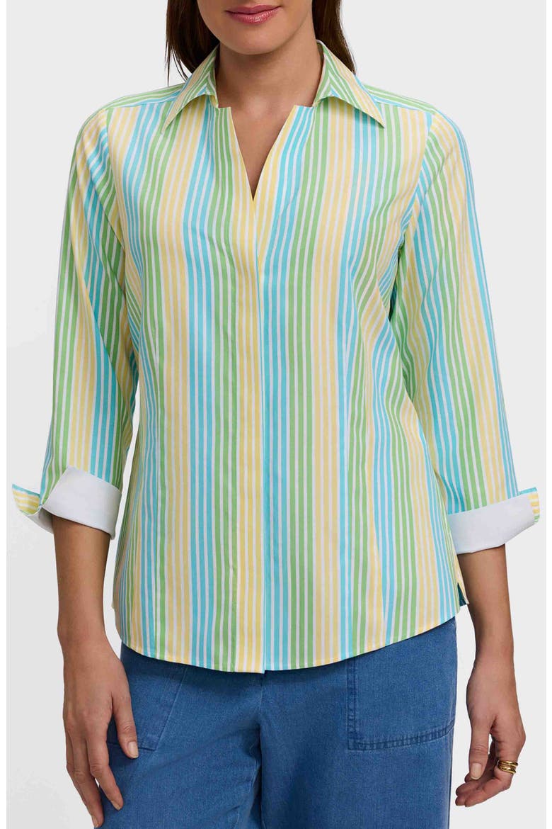 Taylor Stripe Cotton Button-Up Shirt, Main, color, BLUE/ MULTI