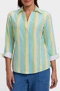 Foxcroft Taylor Stripe Cotton Button-Up Shirt