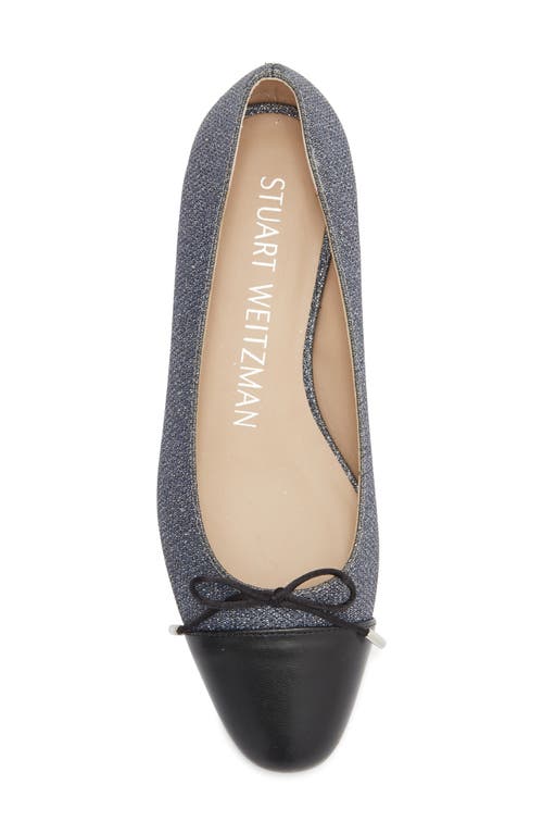Stuart Weitzman Sleek Cap Toe Bow Flat In Multi