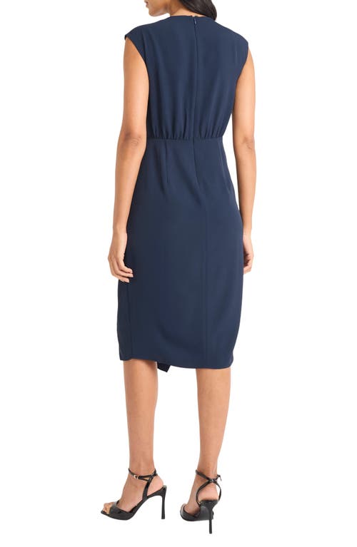 Maggy London Sleeveless Draped Midi Dress