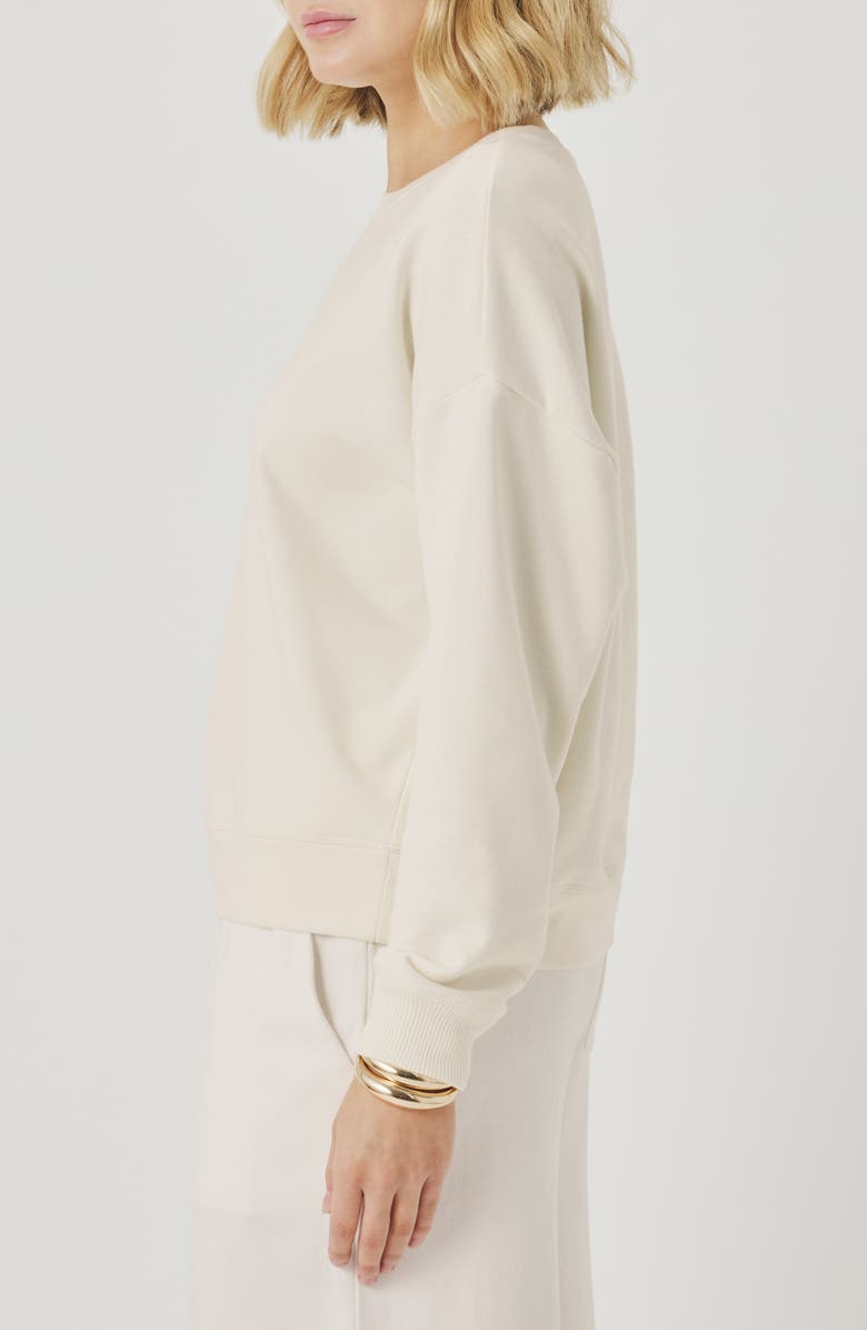 Splendid Greta Terry Sweatshirt, Alternate, color, Shell White