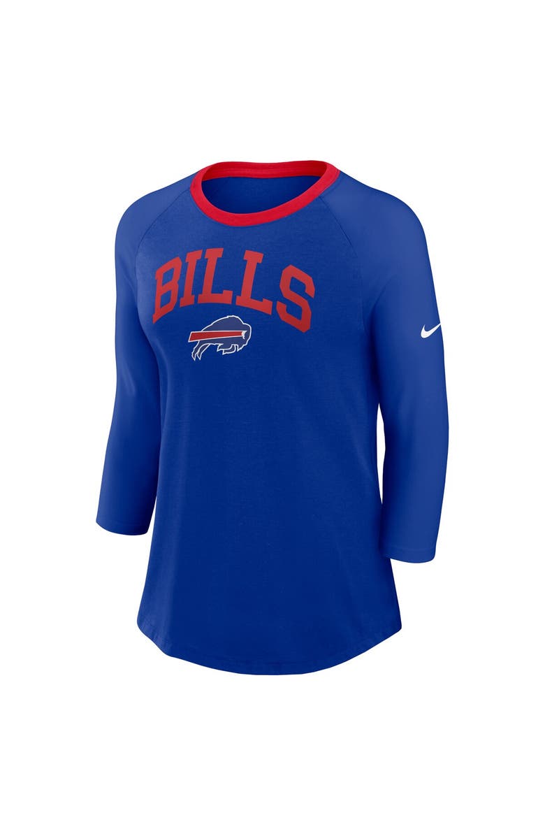 Nike Women's Nike Royal Buffalo Bills Raglan 3/4 Sleeve T-Shirt, Alternate, color, Royal