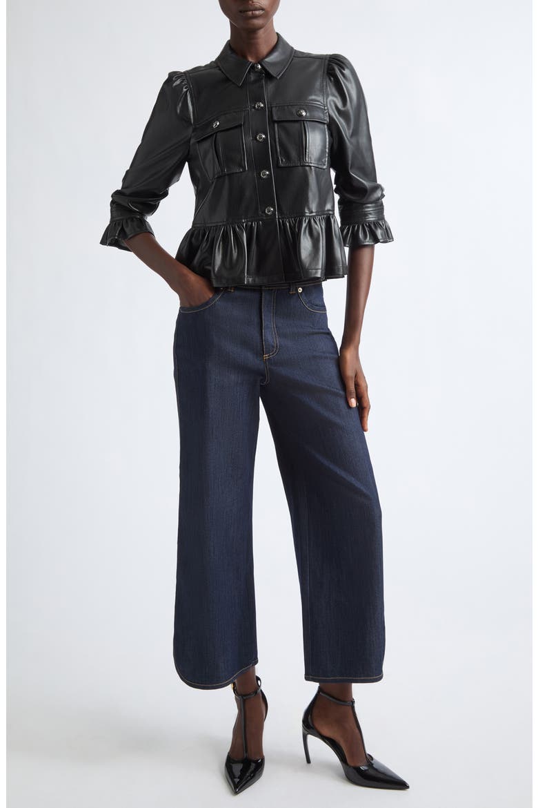 Delphy High Waist Crop Wide Leg Jeans, Alternate, color, INDIGO