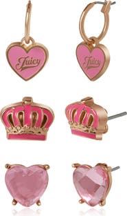 Juicy Couture Kids Kids 3-Pair Earring Set