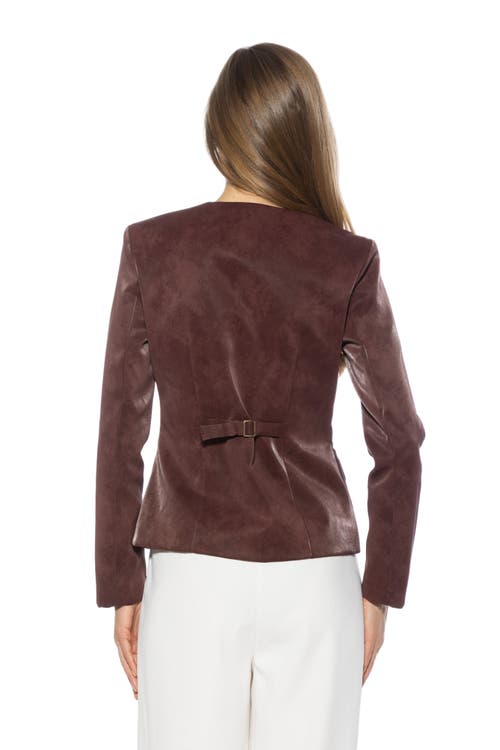 Alexia Admor Brivan Crewneck Classic Blazer In Brown