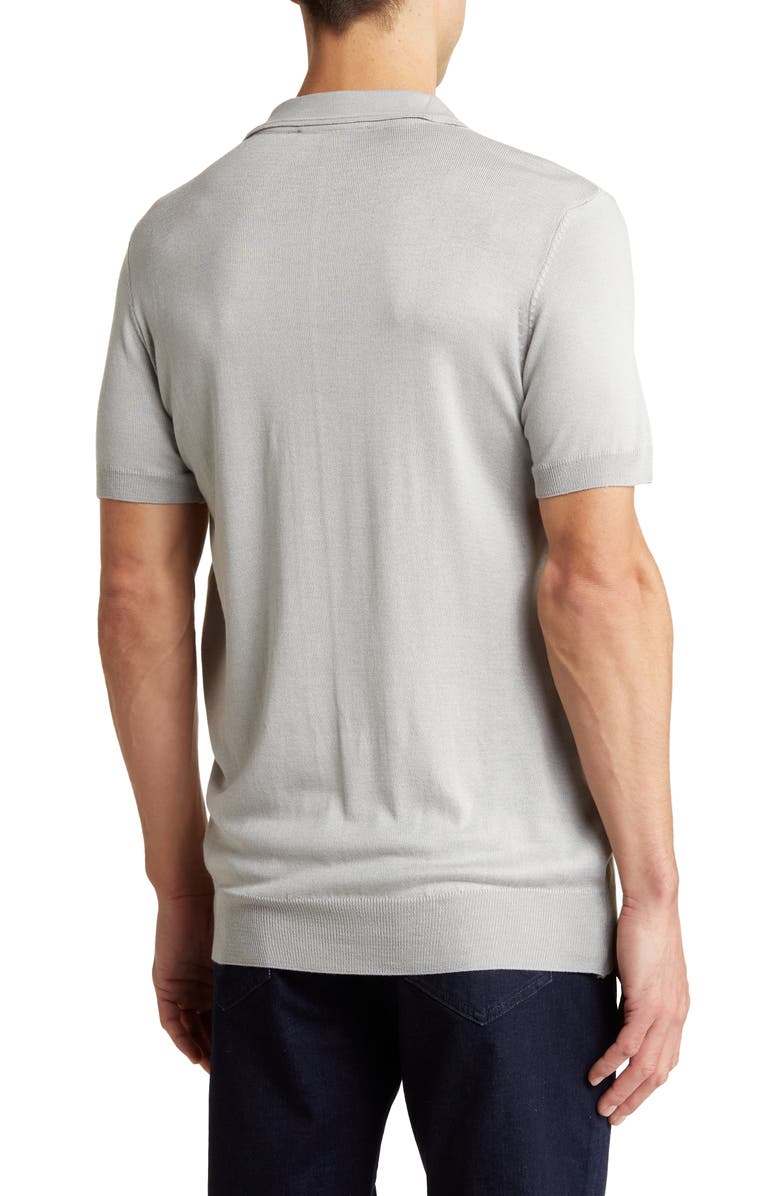 T.R. PREMIUM Short Sleeve Quarter Zip Knit Polo, Alternate, color, Grey