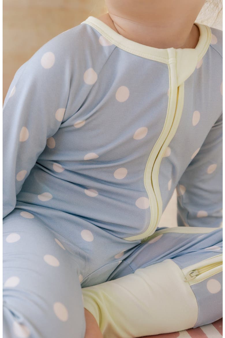 Sea Blue Polka Dot Zipper Romper, Alternate, color, Sea Blue Polka Dot