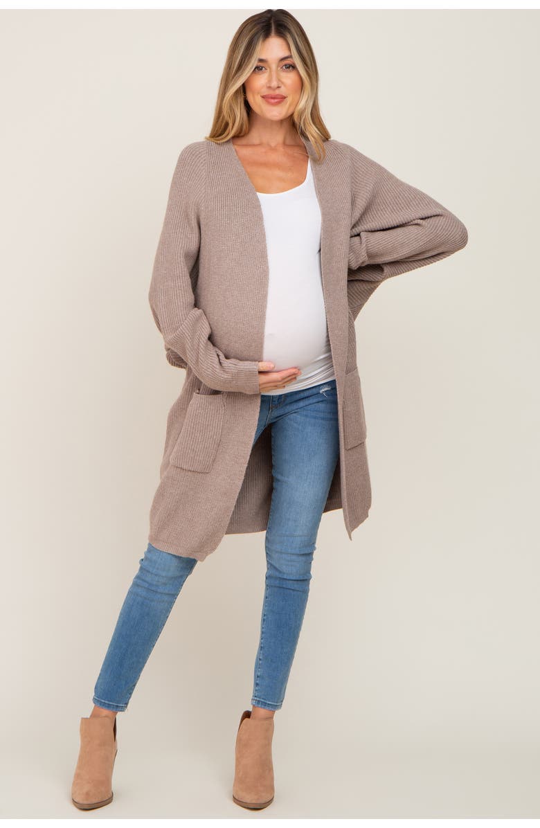 PinkBlush Pocketed Knit Cardigan, Main, color, Taupe