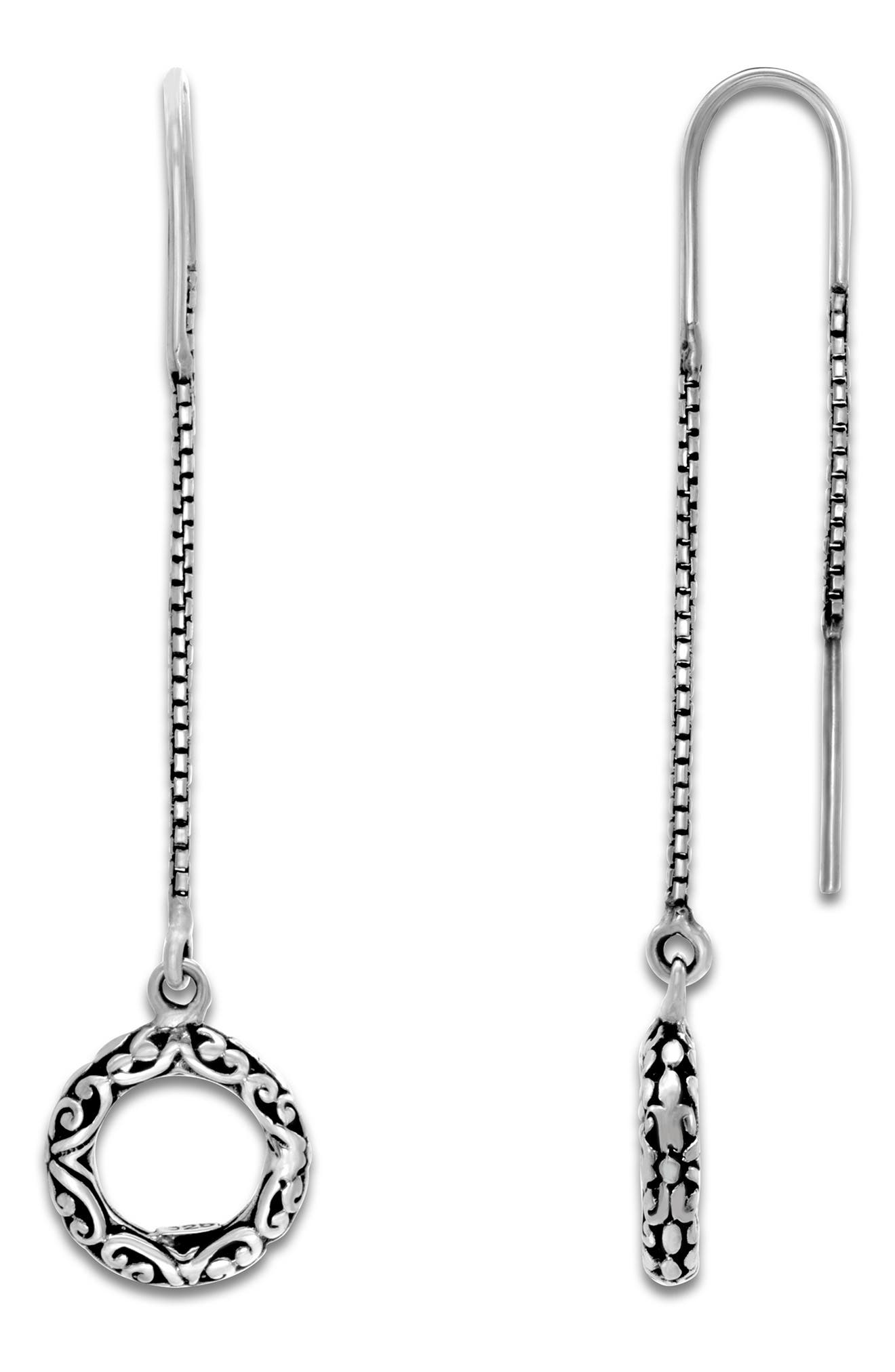 SAMUEL B. Round Box Chain Threader Earrings (Women) | Nordstromrack
