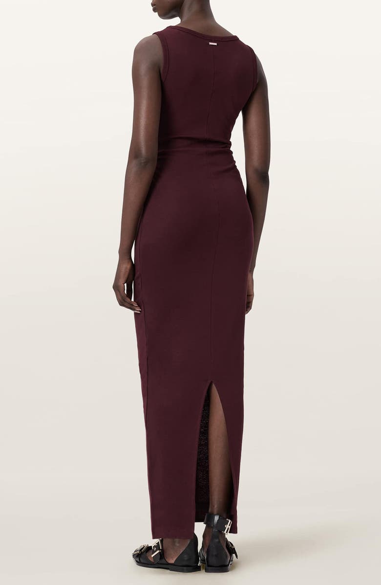 AllSaints Katarina Ruched Side Maxi Dress, Alternate, color, Oxblood Red