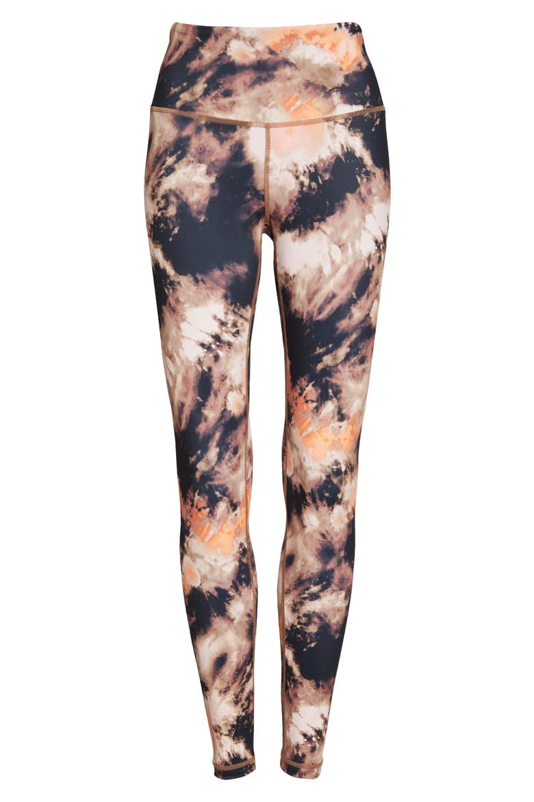 Live In High Waist Ankle Performance Leggings, Alternate, color, BROWN MULTI AGATE PRINT