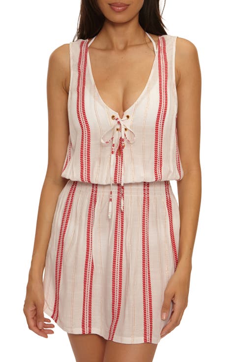 Radiance Metallic Stripe Cover-Up Dress