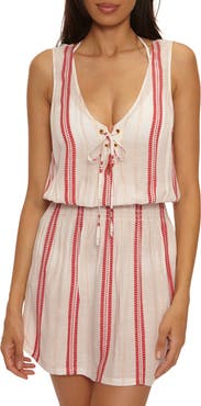 Becca Radiance Metallic Stripe Cover-Up Dress