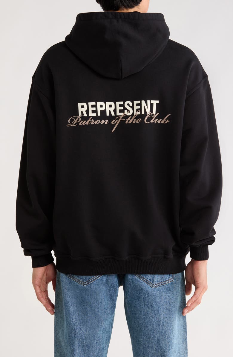 Represent Patron of the Club Graphic Hoodie, Alternate, color, Black