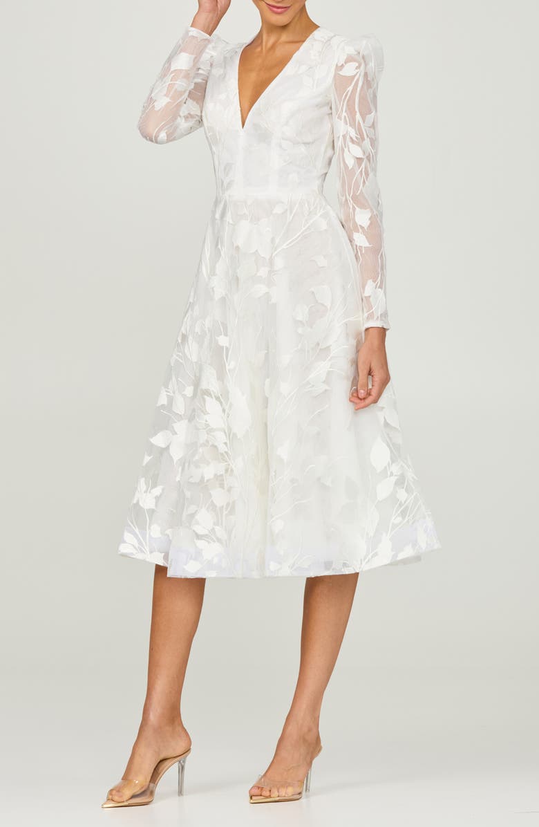 HELSI Parker Embroidered Long Sleeve Cocktail Dress, Alternate, color, Off White