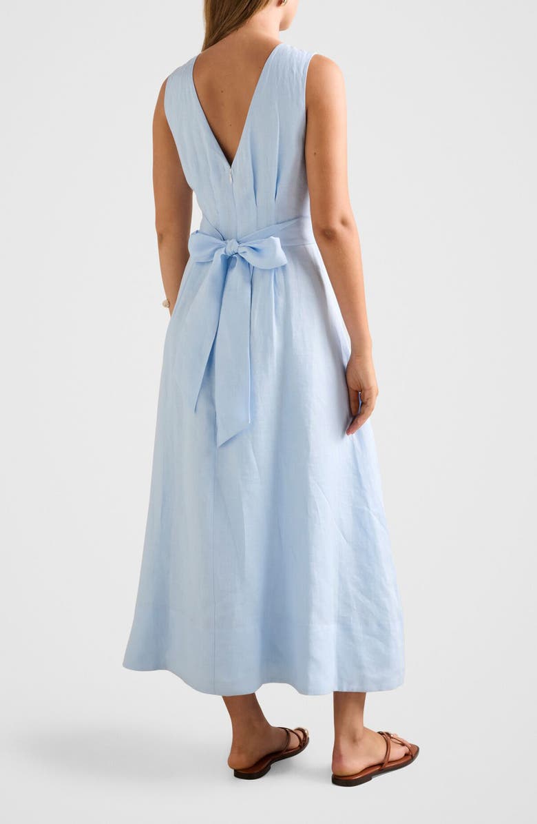 Ever New Rosie Tuck Detail Sleeveless Linen Dress, Alternate, color, Bluebell