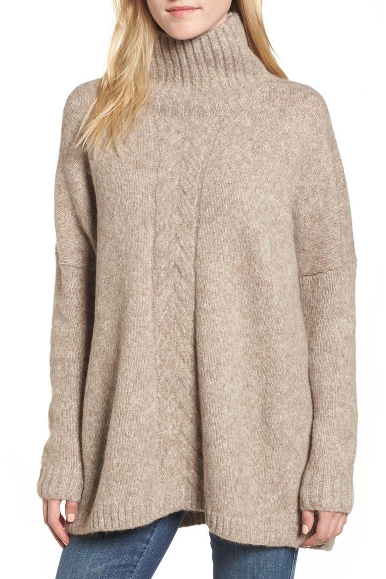 Ora Mock Neck Sweater, Main, color, SILVER MINK MULTI