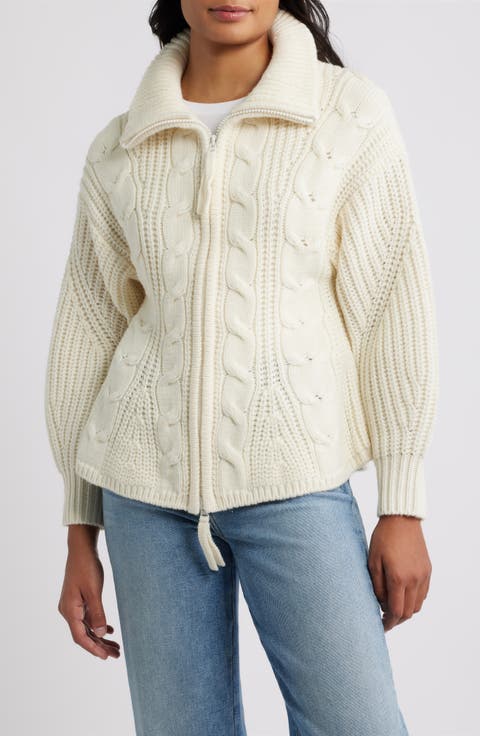 Leigh Merino Wool Zip-Up Cardigan