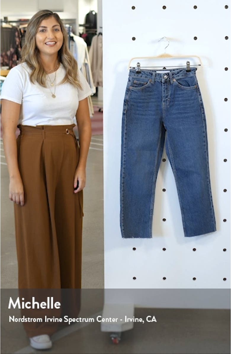 Straight Leg Raw Hem Jeans, sales video thumbnail