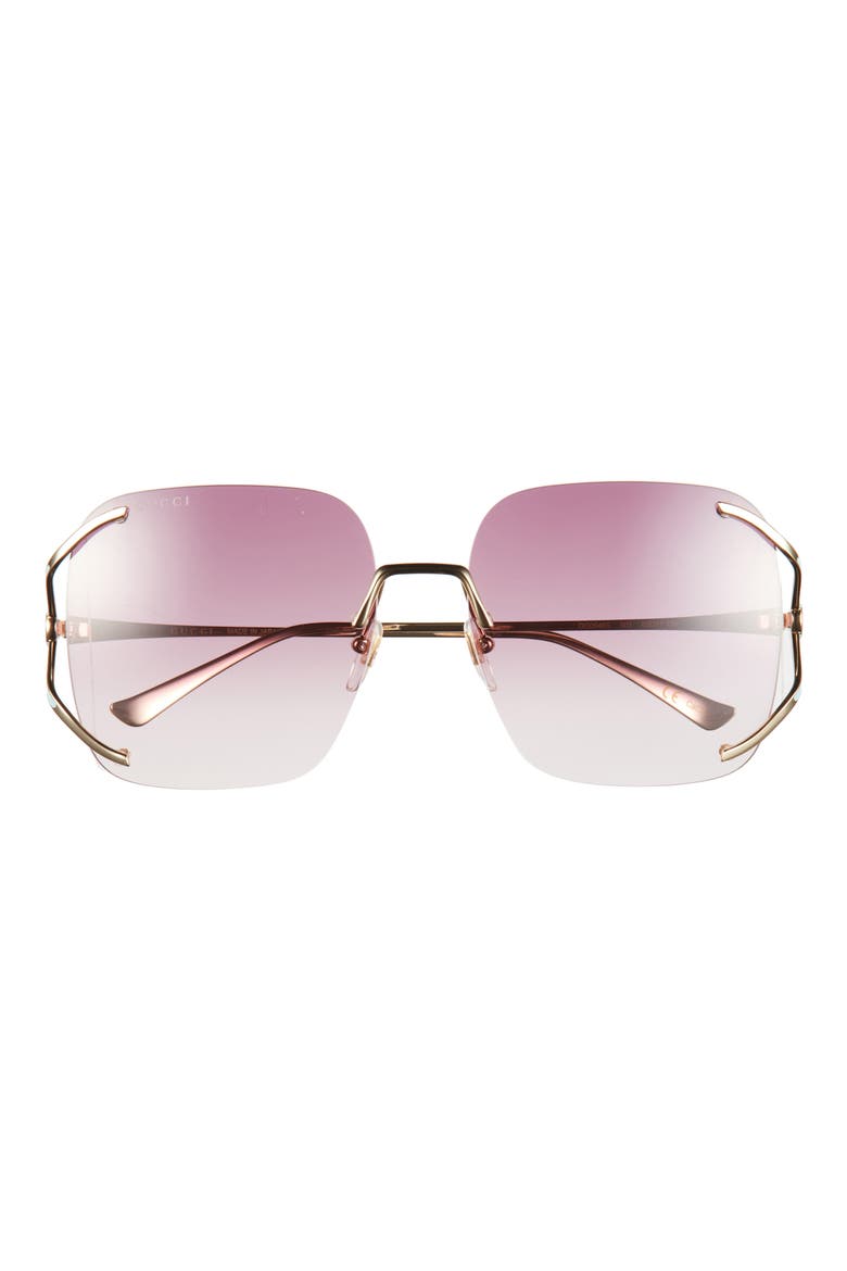 60mm Square Gradient Sunglasses, Main, color, GOLD/ GOLD VIOLET