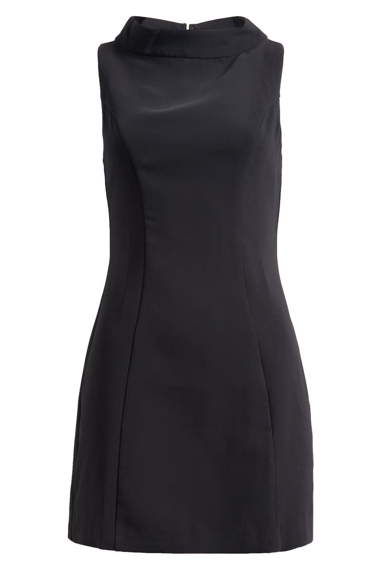 Lucina Mock Neck Cocktail Shift Dress, Alternate, color, BLACK
