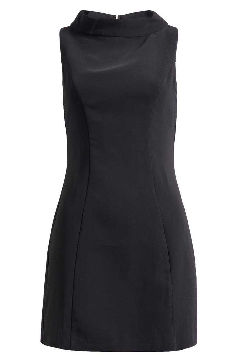 Amanda Uprichard Lucina Mock Neck Cocktail Shift Dress, Alternate, color, Black