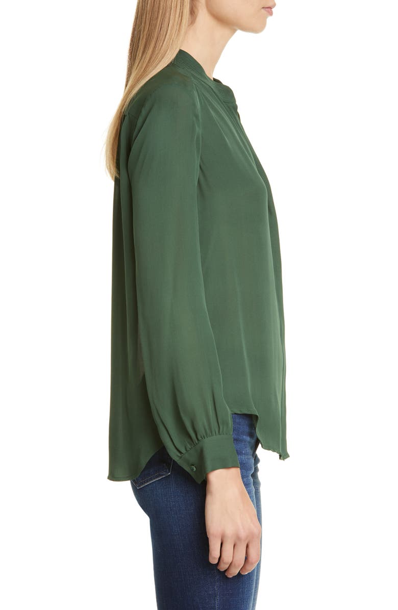 L'AGENCE LAGENCE Bianca Band Collar Silk Blouse, Alternate, color, 