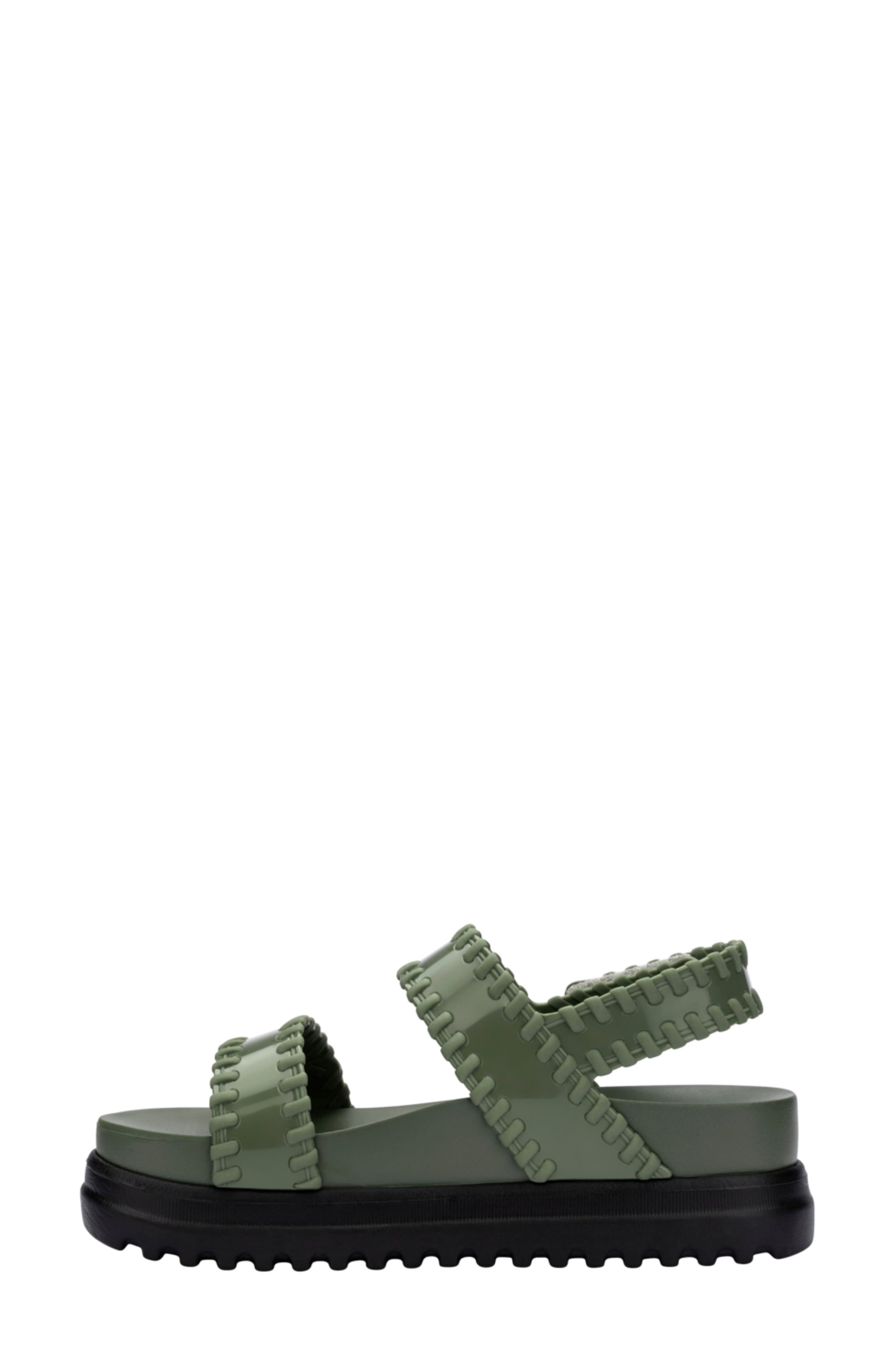 Dune Quarter Strap Platform Sandal, Alternate, color, BLACK/ GREEN