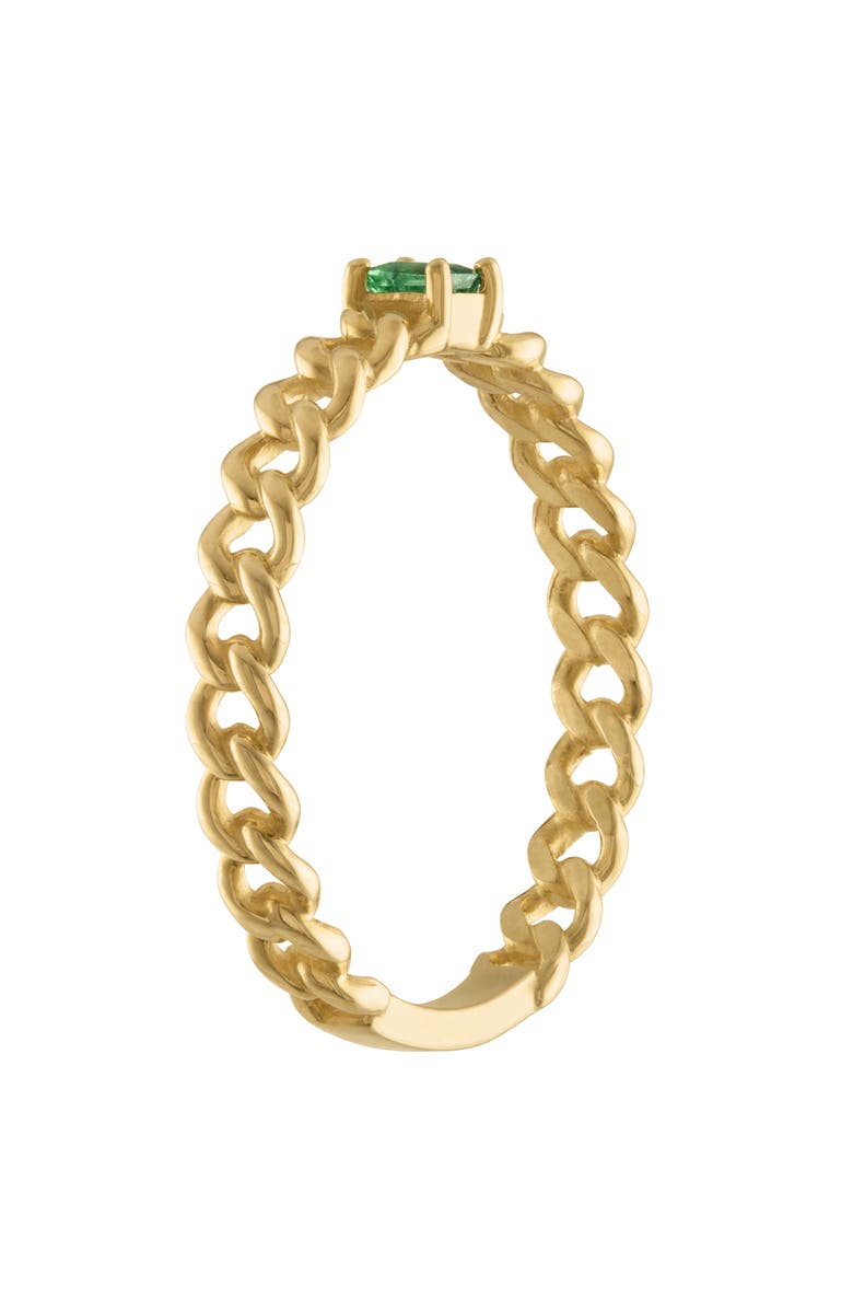 FUZION CREATIONS Emerald Ring, Alternate, color, Emerald/ Yellow Gold