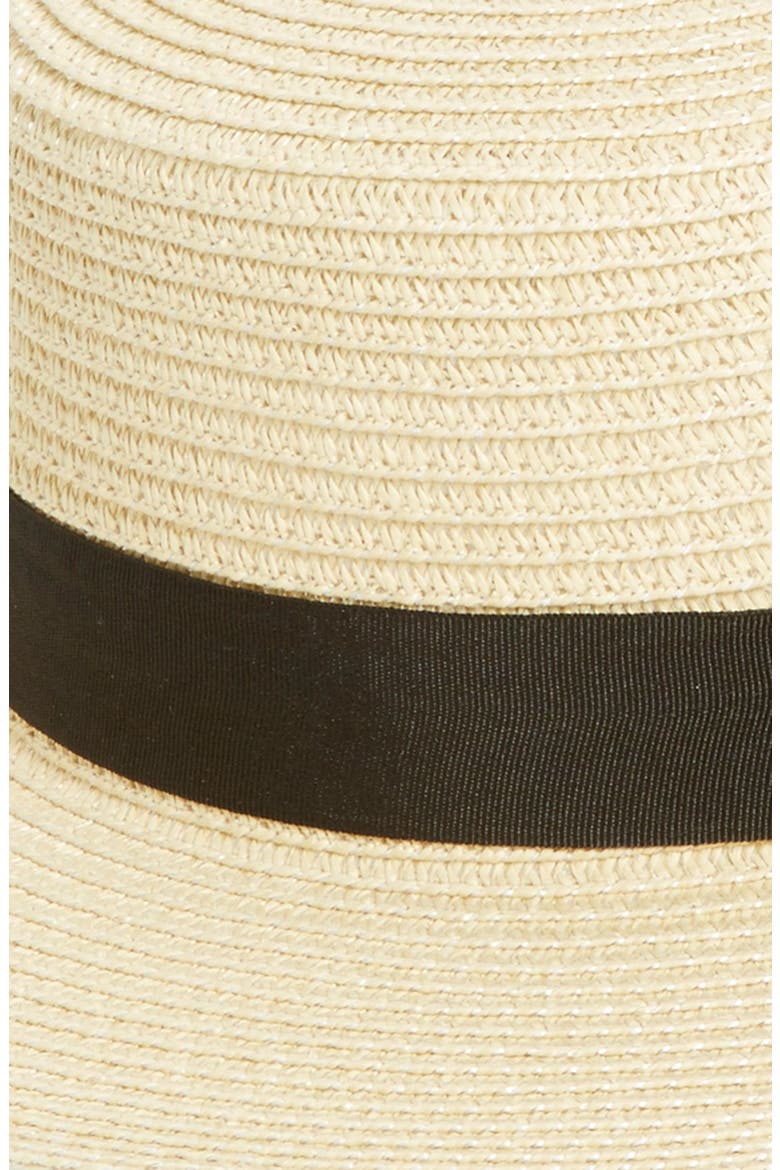 Straw Boater Hat, Alternate, color, NATURAL/ BLACK