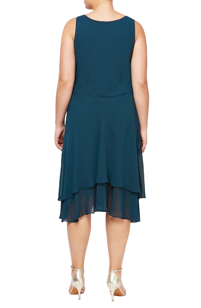 SLNY Sequin Beaded Jacket & Dress, Alternate, color, Mid Teal