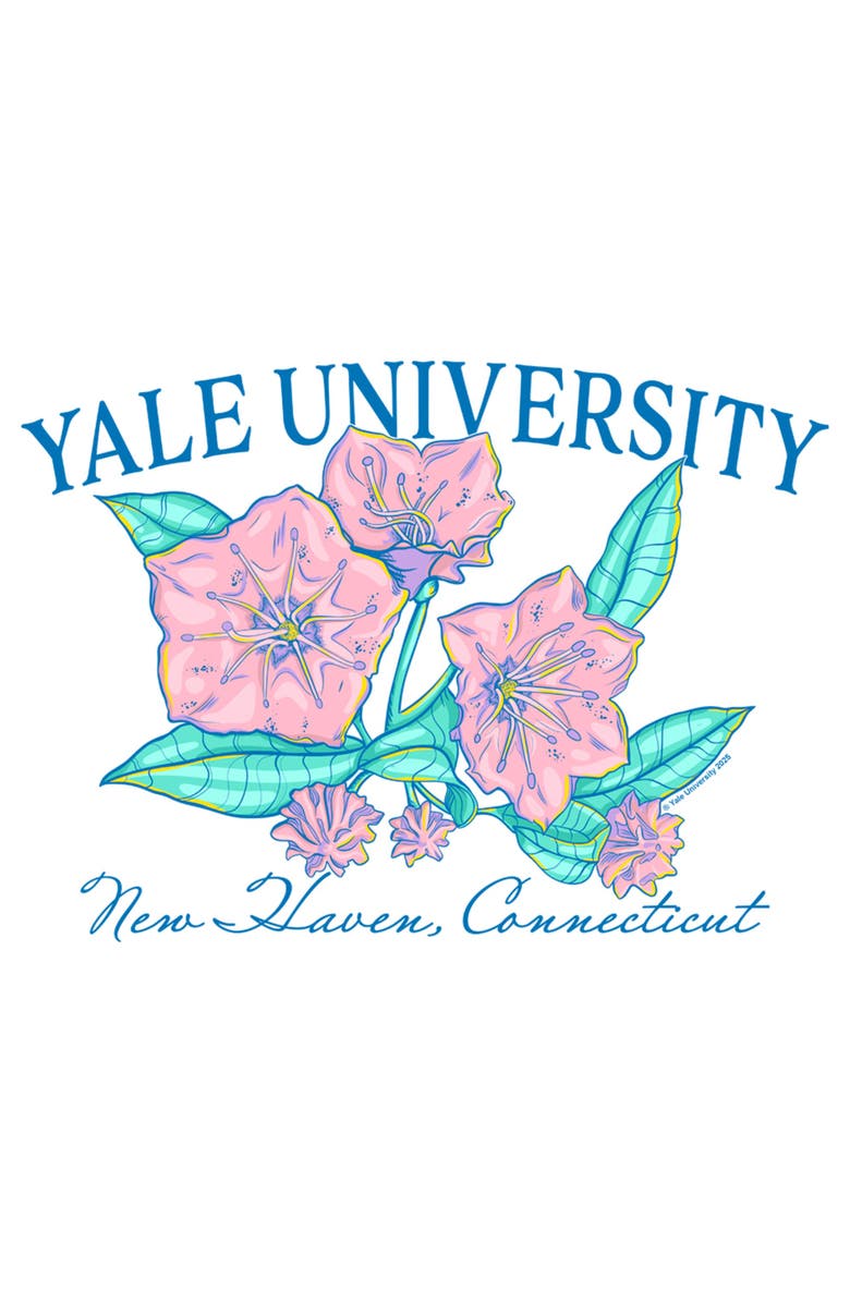 Yale University Men's Yale University Floral School Logo Graphic T-Shirt, Alternate, color, White