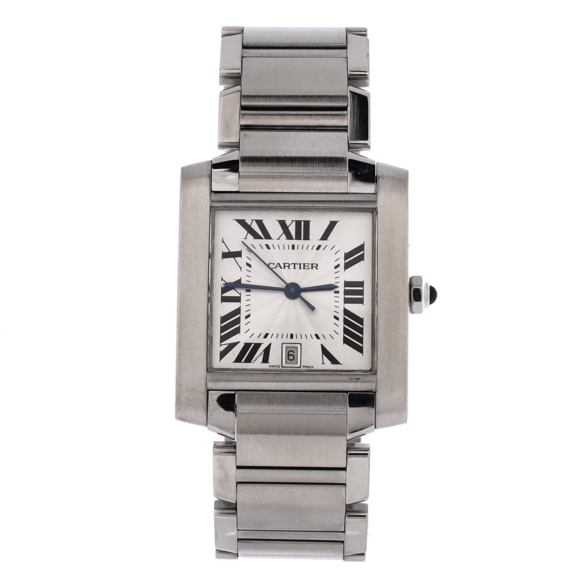 Tank Francaise Automatic Watch Stainless Steel 28, Main, color, Metallic Silver