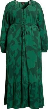 SUGARLIPS Benti Abstract Print Long Sleeve Dress