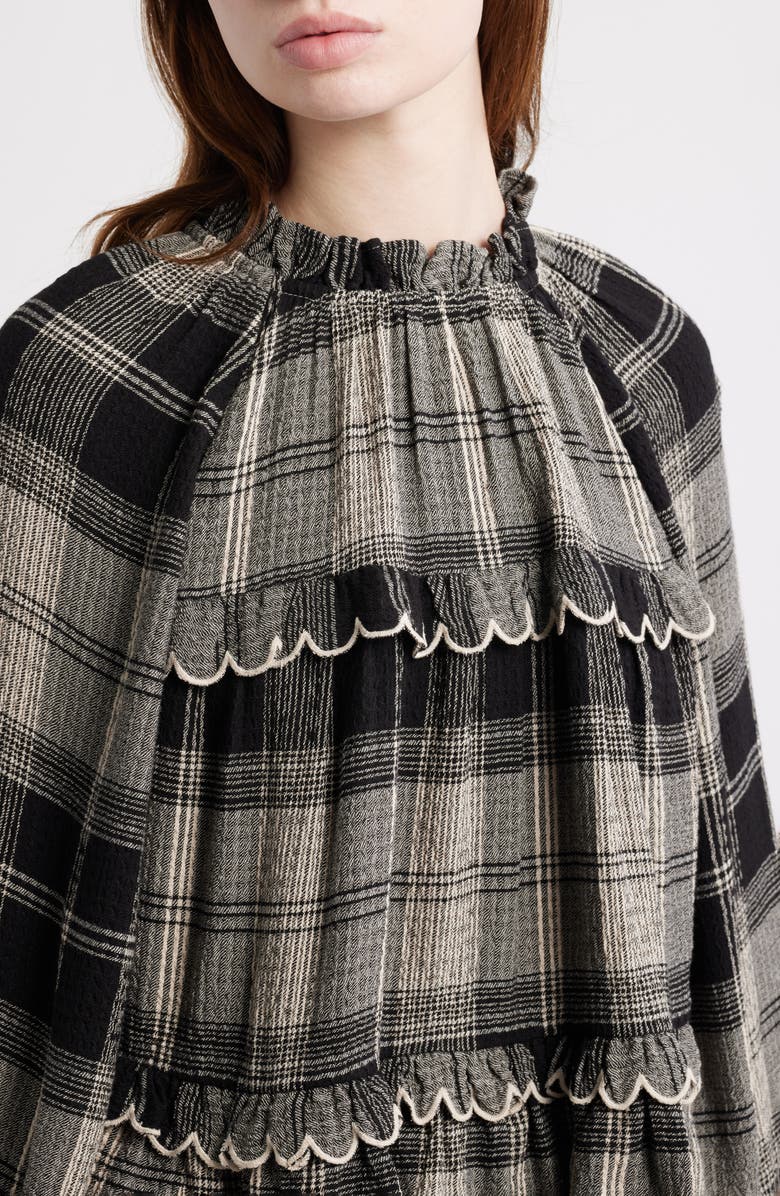 Treasure & Bond Long Sleeve Plaid Woven Shirt, Alternate, color, Black- White Ryan Plaid