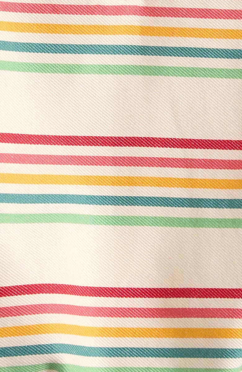 Little Green Radicals Stripe Organic Cotton Twill Bubble Romper, Alternate, color, Cream Multi