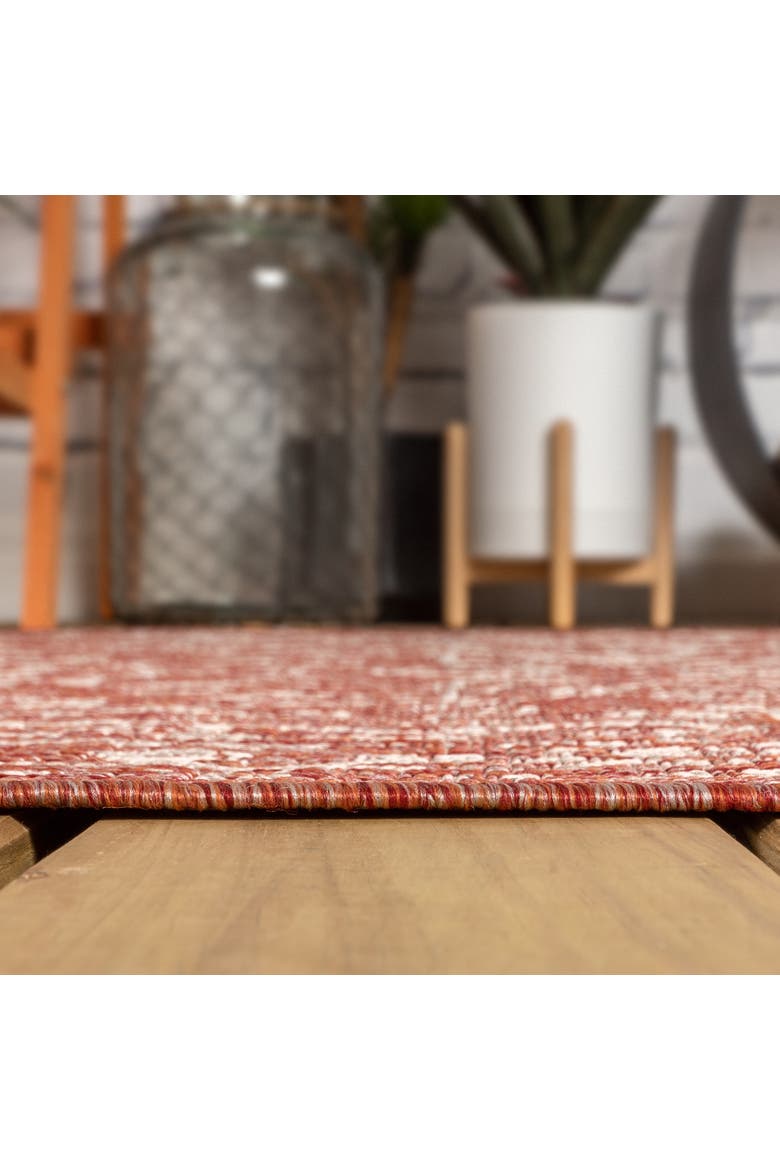 Malta Bohemian Medallion Textured Weave Octagon Indoor/Outdoor Area Rug, Alternate, color, Red/Taupe