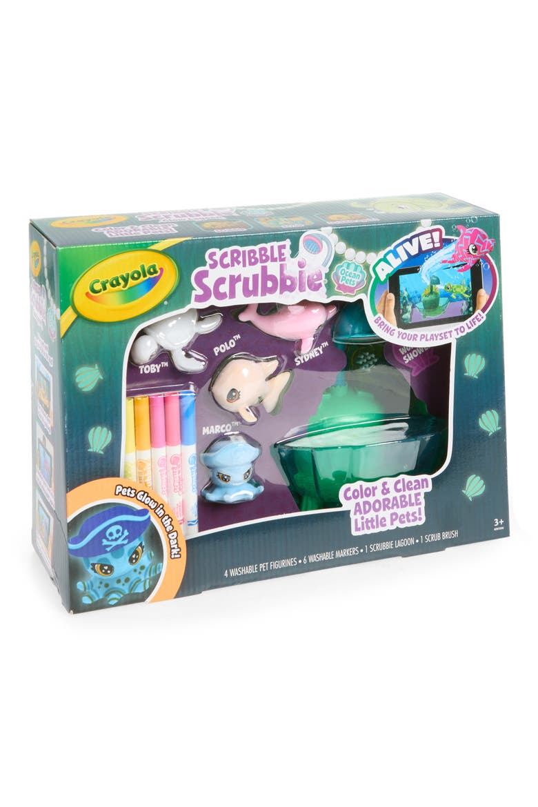 Scribble Scrubbie Glow Ocean Pets Set, Main, color, MULTI