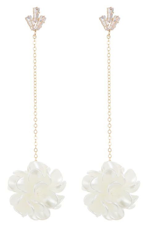 Resin Flower Drop Earrings