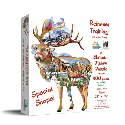 Reindeer Training 800 piece Jigsaw Puzzle for Adults Special Shape
