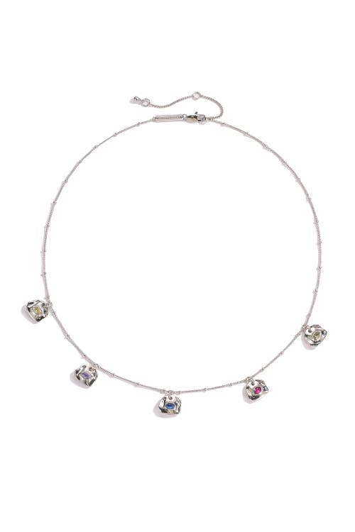 Classicharms Iris Colored Cubic Zirconia Charms Necklace In Metallic