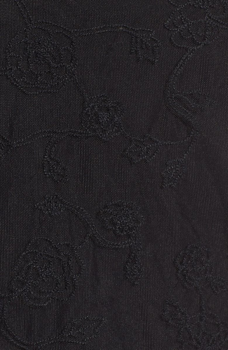 Hinge Embroidered Sheer Mesh Top, Alternate, color,