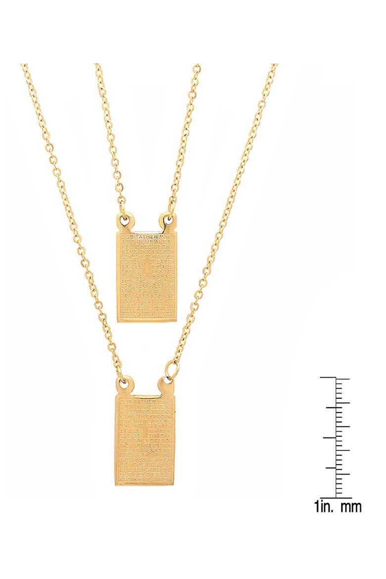 Lord's Prayer Double Pendant Necklace, Alternate, color, GOLD
