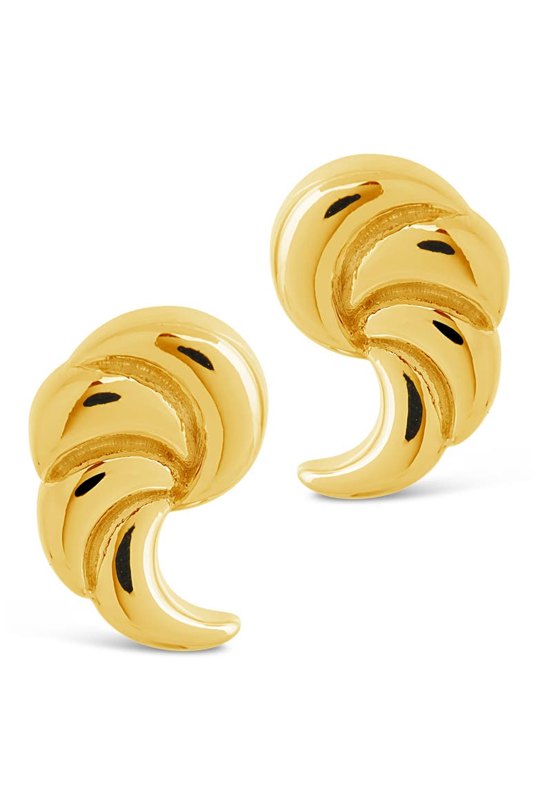 French Horn Stud Earrings, Alternate, color, GOLD