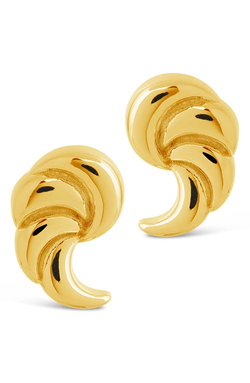 Sterling Forever 14k Plated French Horn Studs
