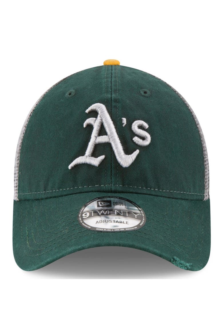 Men's New Era Green Oakland Athletics Team Rustic 9TWENTY Trucker Adjustable Hat, Alternate, color, Green